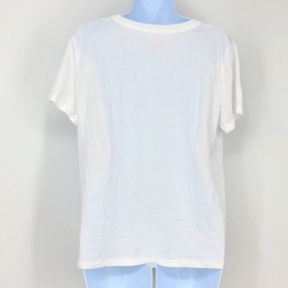 Victoria's Secret White Metallic LOVE Graphic Short Sleeve Crew Neck Shirt M NWT - Picture 4 of 7